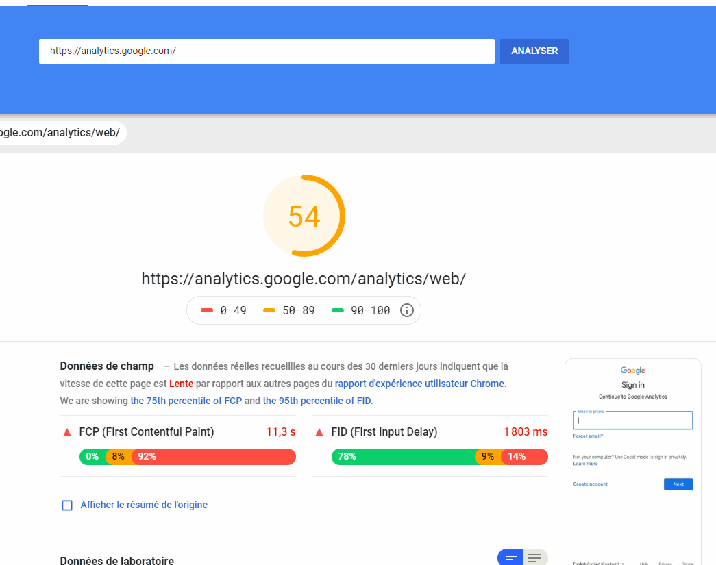 la vitesse de chargement c'est un facteur de classement google 