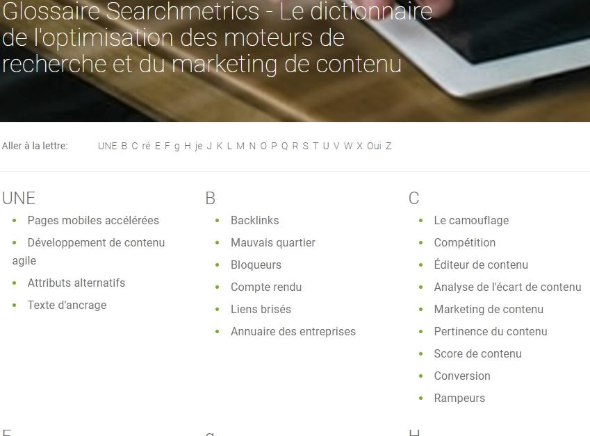 glossaire Searchmetrics données structurées