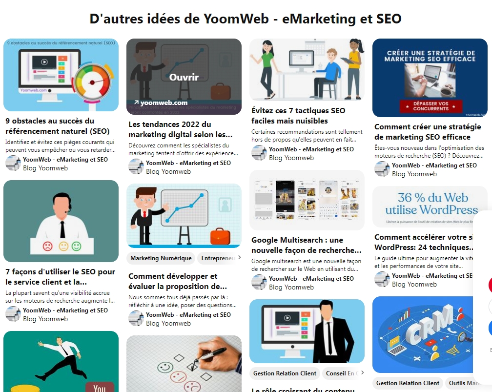 seo reseaux sociaux exemple pinterest