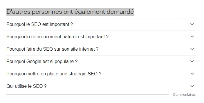 serp google personnes ont egalement demande