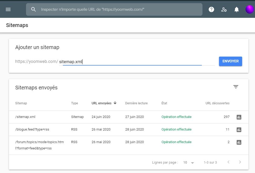envoyer un sitemap google search consol